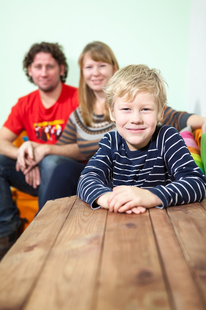 Happy Caucasians family portrait with smiling son - Fotografie, Obrázek