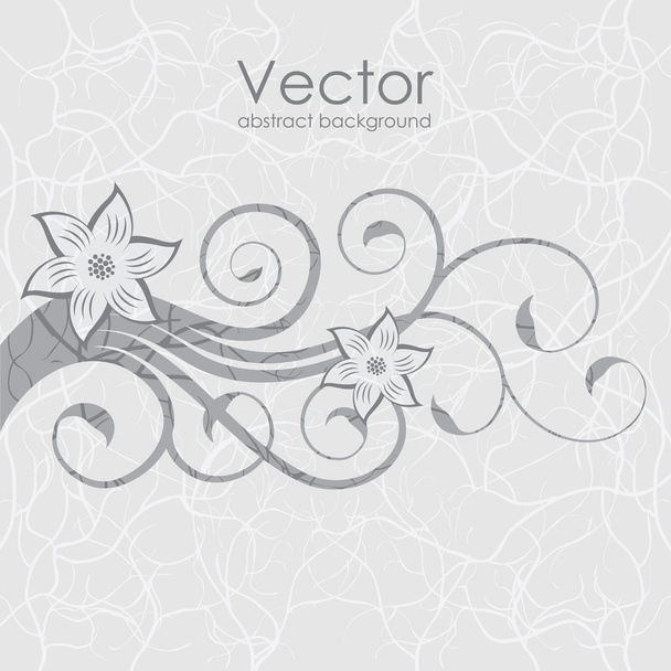 Floral background in shades of gray - Vector, Image
