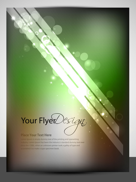 Abstract flyer design with green shiny waves, EPS 10 - Vector, Image