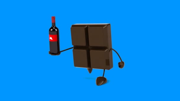 Chocolate holding wine  - Кадры, видео
