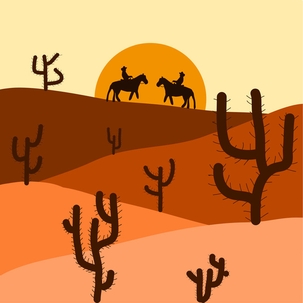 Абстрактный пустынный пейзаж
 - Вектор,изображение