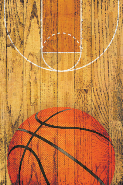 Vintage Basketball Hardwood Floor Background - Photo, Image
