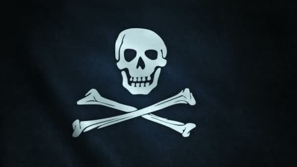 3D-animatie van pirate vlag close-up - Video