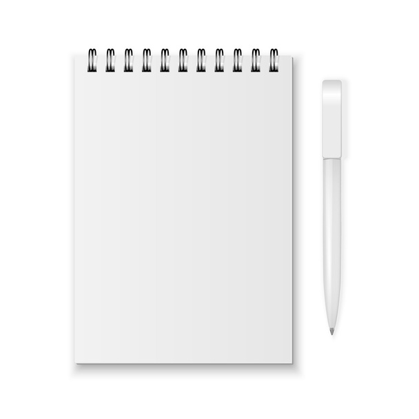 Vektor notebook és a toll - Vektor, kép