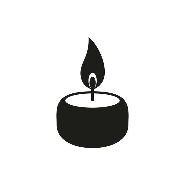 Kerze einfaches schwarzes Symbol auf weißem Hintergrund - Vektor, Bild