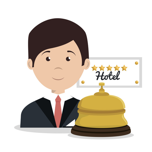 receptionist hotel service isolated icon - Vector, Image