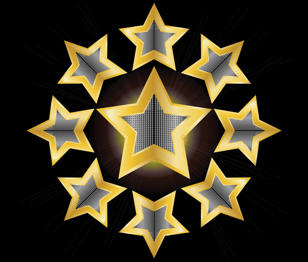 Золота зірка лейбл Векторні ілюстрації
 - Вектор, зображення