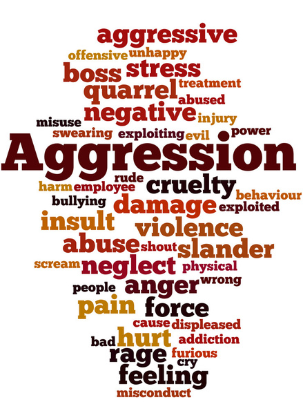 Aggression, Wort Wolke 9 - Foto, Bild