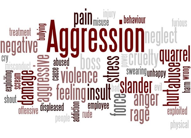Aggression, word cloud concept 3 - Photo, Image