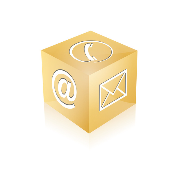 Teléfono de contacto cubo en el correo electrónico línea directa kontaktfomular callcenter llamada pictograma signo cubo símbolo
 - Vector, imagen