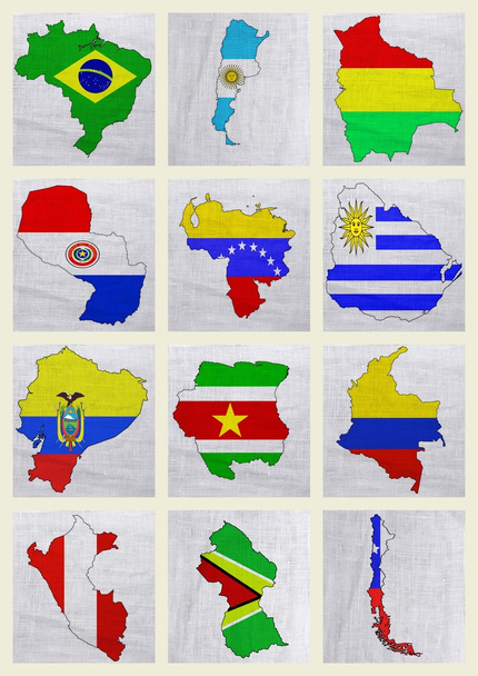 Flags of South American countries - Photo, Image