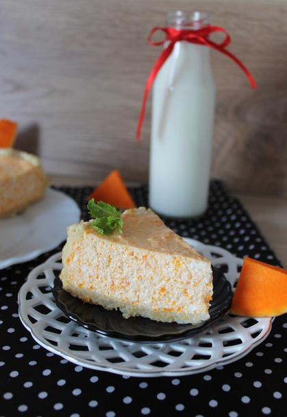Tarta de queso con crema de calabaza
 - Foto, imagen