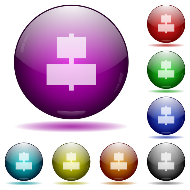 Align to center glass sphere buttons - Vector, Image