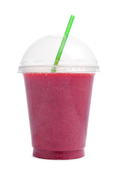 Berry smoothie in plastic  cup - Photo, image