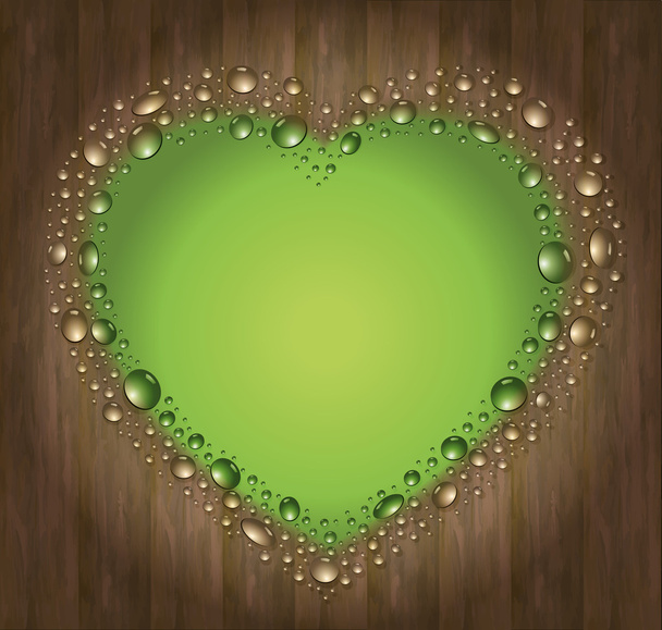 Blackboard heart drop water red green - Vetor, Imagem