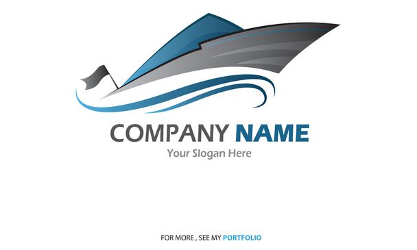 compaby (bedrijfs) naam - jacht, zeilboot - logo, vector, symbool, teken - Vector, afbeelding