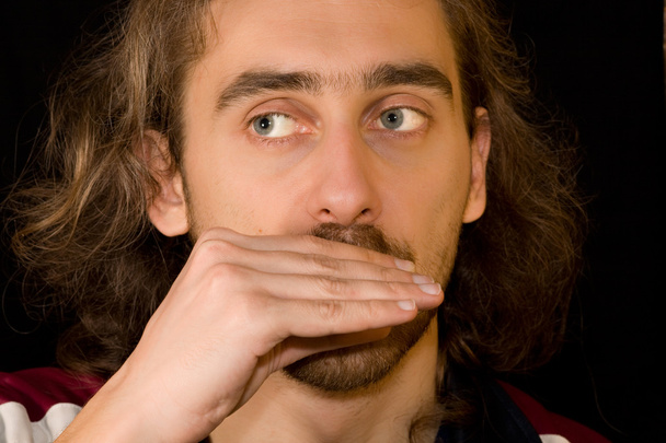 Man speelt mondharmonica (can - Foto, afbeelding