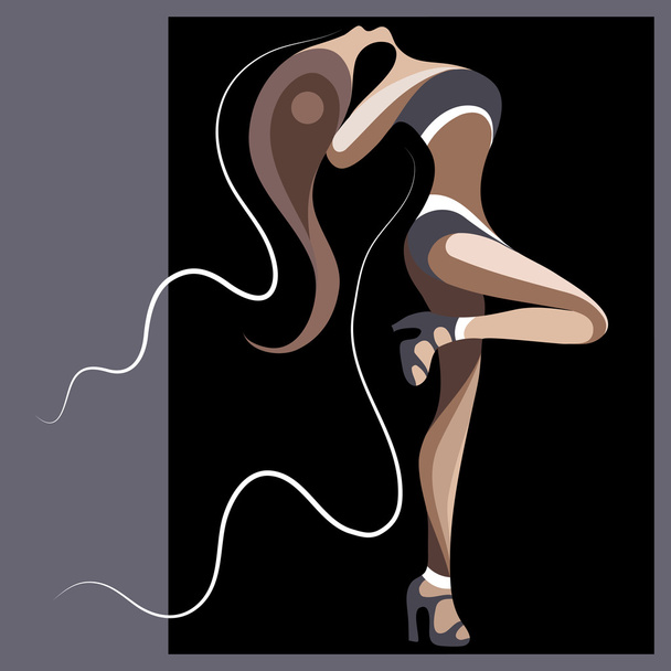 Graphical illustration with a dancer woman 11 - Вектор,изображение