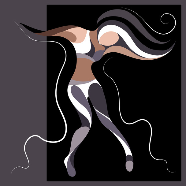 Graphical illustration with a dancer woman 14 - Вектор,изображение