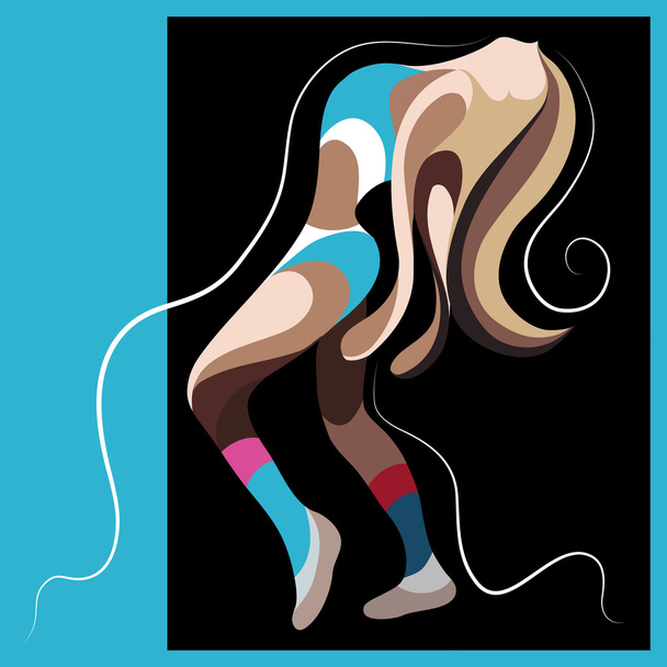 Graphical illustration with a dancer woman 20 - Vector, afbeelding
