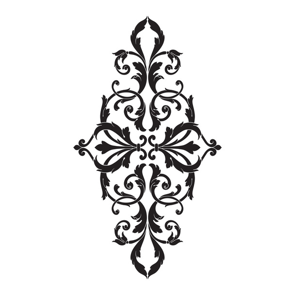 Vintage baroque frame engraving scroll ornament - Wektor, obraz