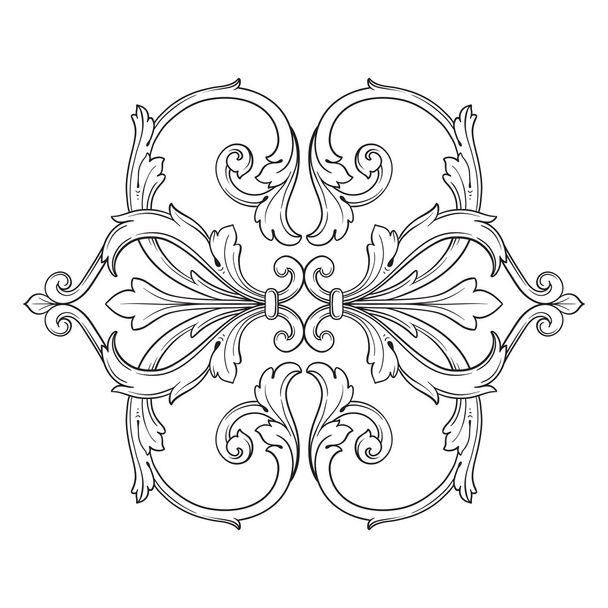 Урожай барокової рамки гравірування прокрутки орнамент
 - Вектор, зображення