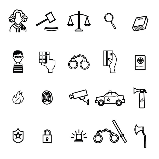 Thief and criminal icons set - Vector, Image