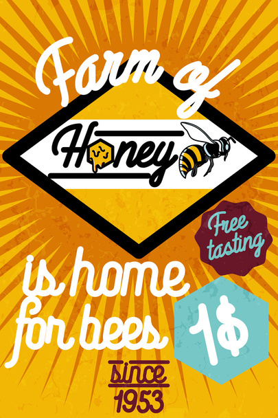 Banner der Honigfarm - Vektor, Bild