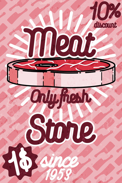Meat store banner - Vektör, Görsel