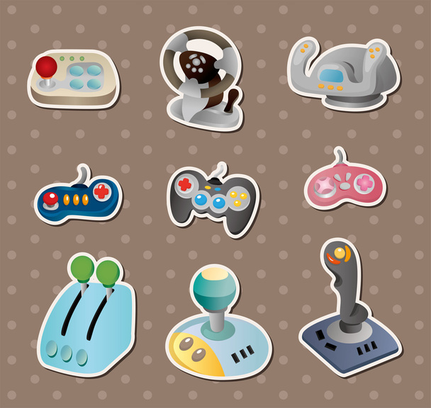 cartoon game joystick stickers - Вектор, зображення