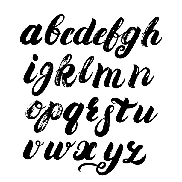 Hand written brush alphabet. - Vetor, Imagem