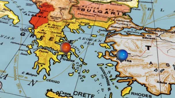 Geolokalizacja na mapie Europy - Materiał filmowy, wideo