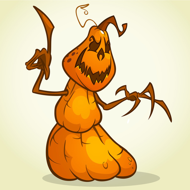 Scarecrow pumpkin head cartoon style isolated on white. Vector Halloween design - Vektor, obrázek