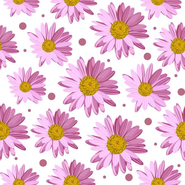 デイジーの花でシームレスなパターン - ベクター画像