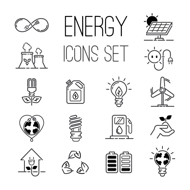 Energy icons vector set. - Vector, Image