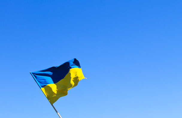 Bandiera dell'Ucraina contro il cielo blu
 - Foto, immagini