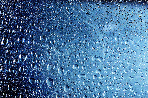 Drops of rain on the window. water rain drops on glass window - Photo, Image