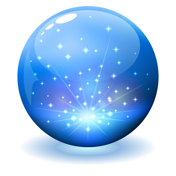 Glossy sphere with sparks - Vector, Image