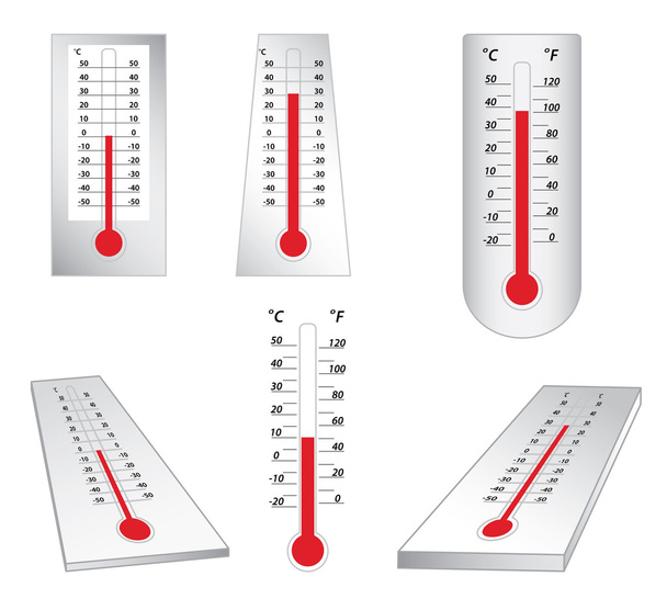 Termometreler - vektör set - Vektör, Görsel