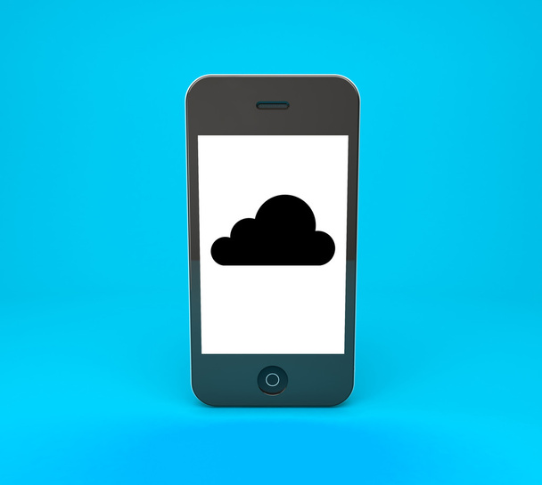 Phone with black cloud - Foto, afbeelding