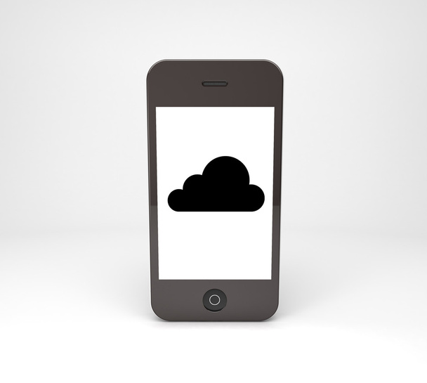 Phone with black cloud - Фото, изображение