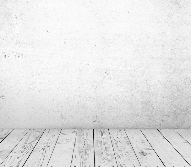 Wooden floor and concrete wall - Фото, зображення