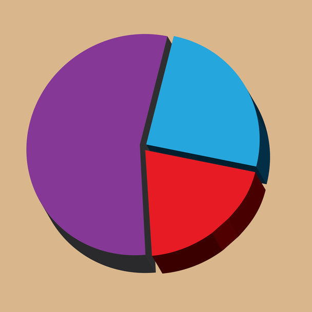 Pie graph isolated - Vetor, Imagem