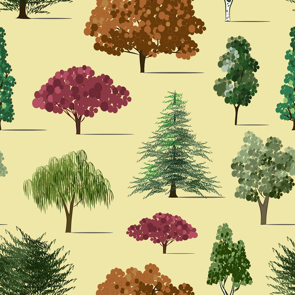 Bäume zeichnen vorgegebene Muster - Vektor, Bild