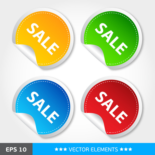 Set of sale tags - Vektor, kép