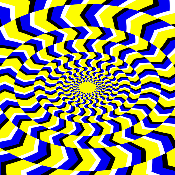 Rotationseffekt. abstrakter Hintergrund, Drehmuster mit optischer Täuschung. Vektorillustration - Vektor, Bild