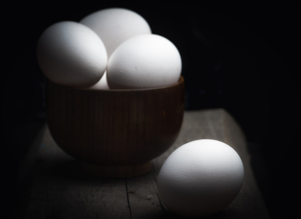 Chicken eggs on on table  - Foto, Bild