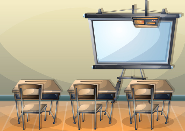 desenho animado ilustração vetorial sala de aula interior com camadas separadas
 - Vetor, Imagem