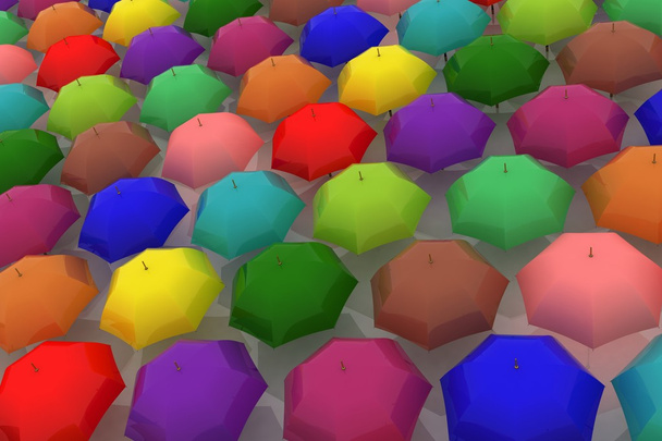 Many multicoloured umbrellas - Φωτογραφία, εικόνα