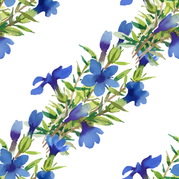 Beautiful Summer Flowers Pattern - Vector, Imagen